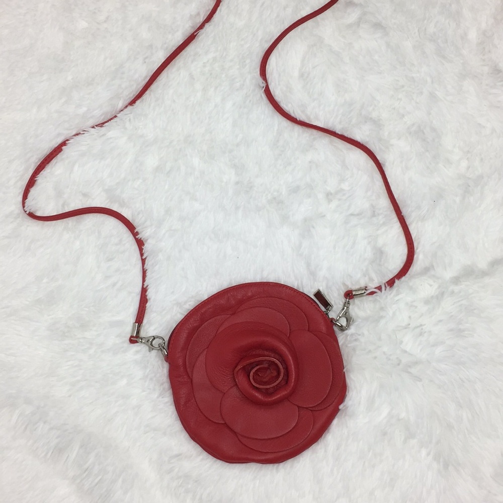 Crossbody Red Leather Mini Purse